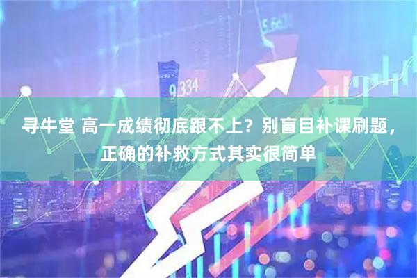 寻牛堂 高一成绩彻底跟不上？别盲目补课刷题，正确的补救方式其实很简单